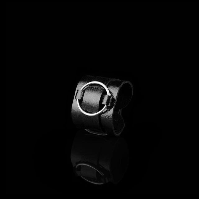 leather bracelet The obsidian eye