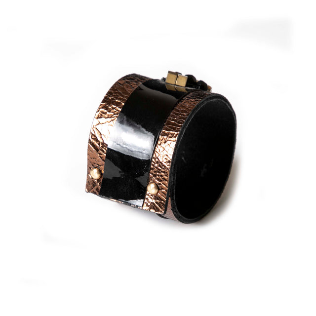 Leather bracelet new The Onyx Twist