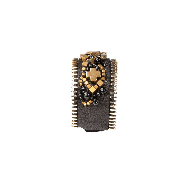 Leather bracelet new The Amber Shield