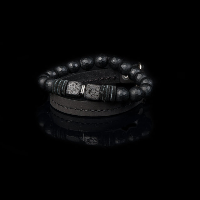 Bead bracelet men The Hematite Riddle