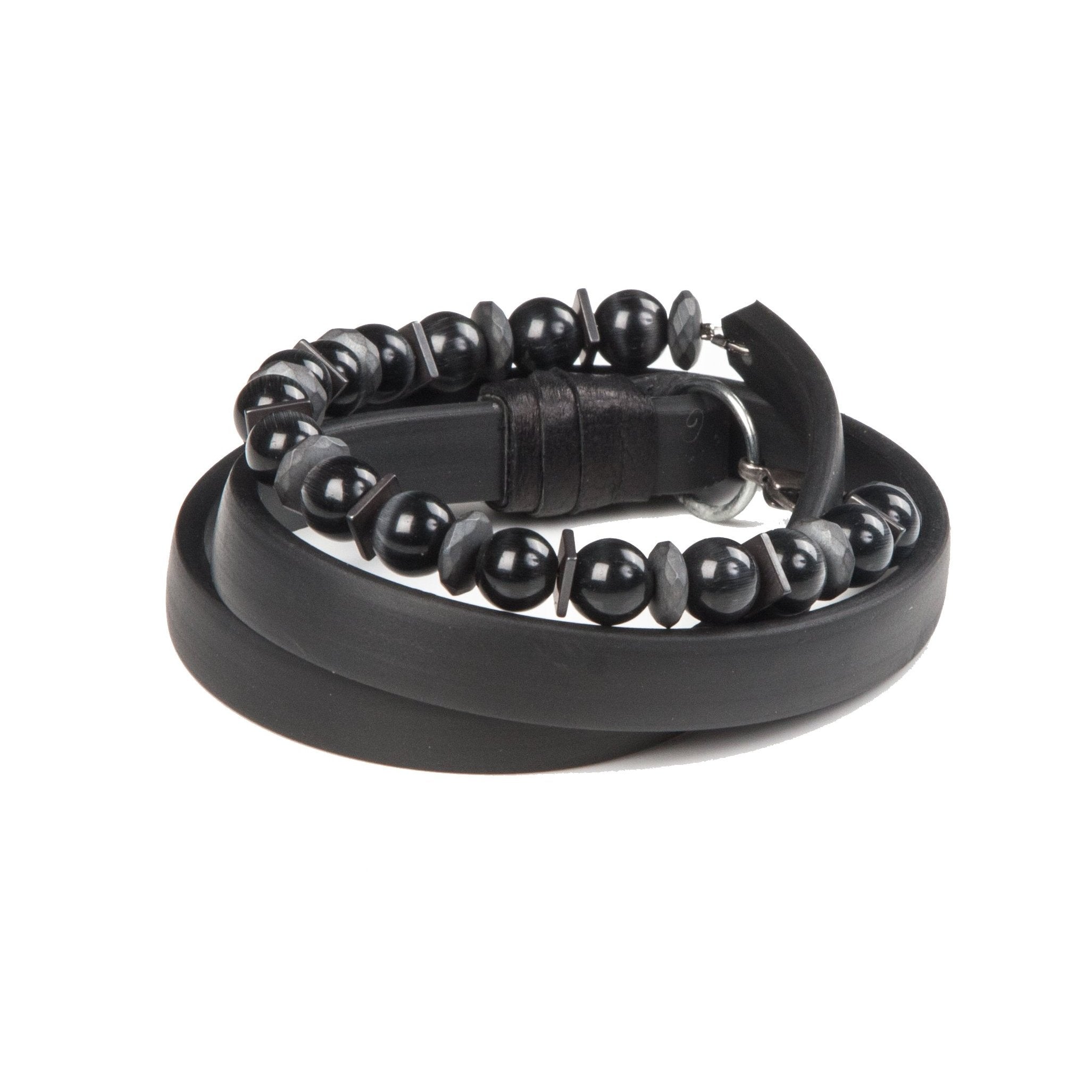 Bead bracelet men The Feline Crest